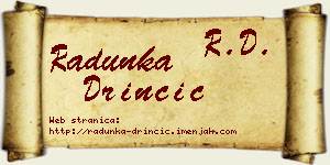 Radunka Drinčić vizit kartica